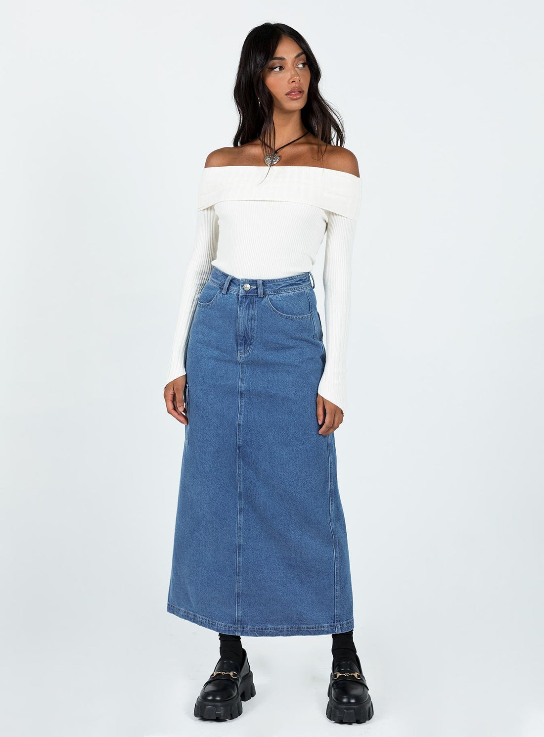 Harben Denim Maxi Skirt