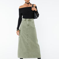 Mcguane Denim Midi Skirt Green