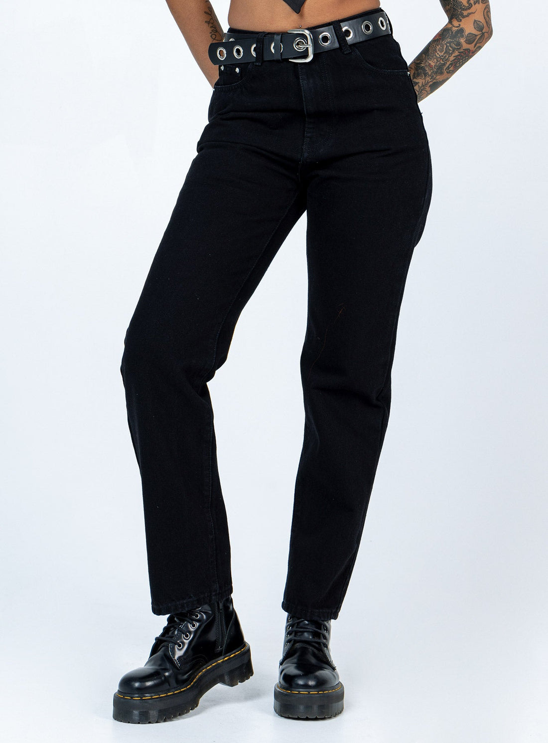Raquelle Straight Leg Denim Jeans Black