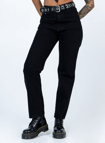 Raquelle Straight Leg Denim Jeans Black