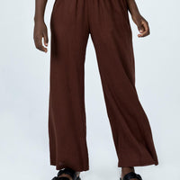 Louis Linen Blend Pants Brown