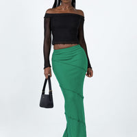 Oscar Maxi Skirt Dark Green