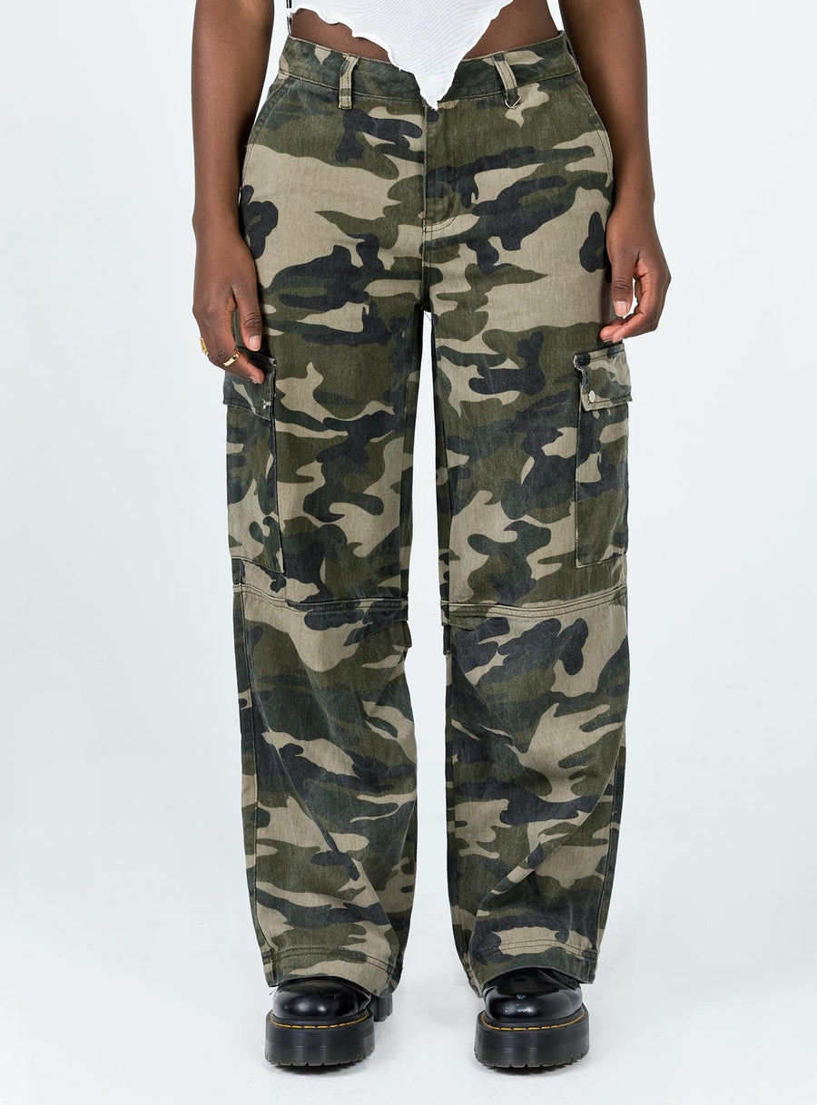 Fallout Mid Rise Cargo Pants Camouflage