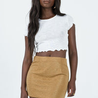 Selby Textured Mini Skirt Beige