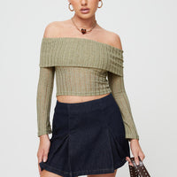 Sawan Pleated Denim Mini Skirt Dark Wash