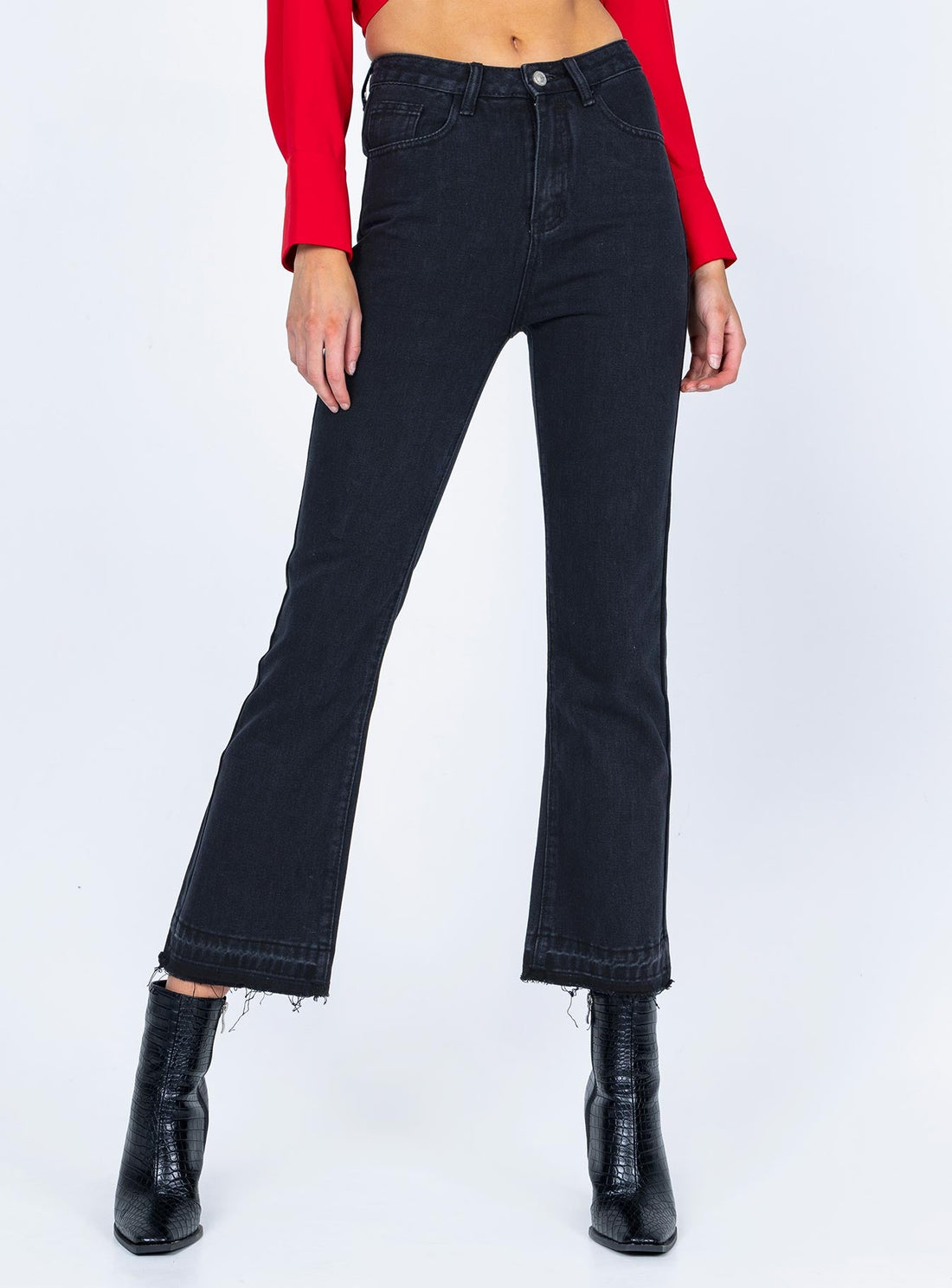 Marseille Cropped Leg Denim Jeans Black