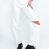 Sevina Wide Leg Denim Jeans White