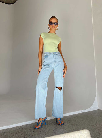 Sevina Wide Leg Denim Jeans Light Wash