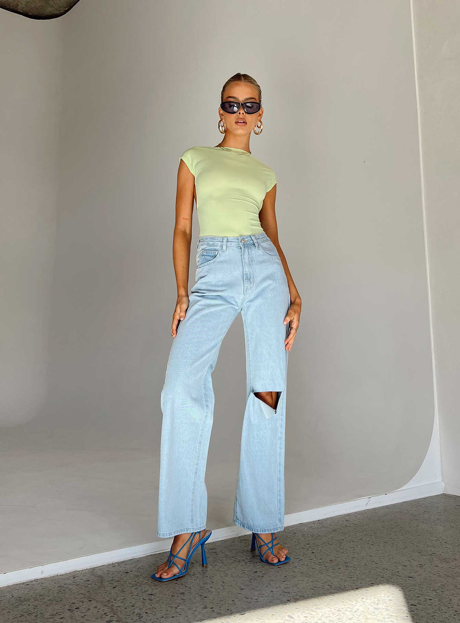 Sevina Wide Leg Denim Jeans Light Wash