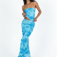 Hillcrest Floral Maxi Skirt Blue