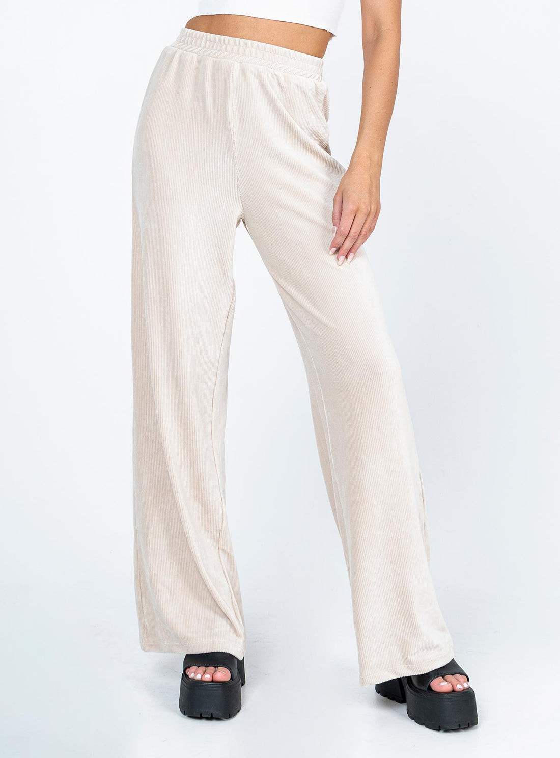 Motel Obeli Trouser Rib Cream