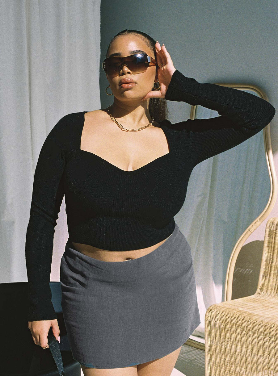 Selby Mini Skirt Grey Curve