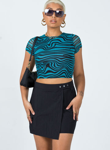 Cole Wrap Mini Skirt Black