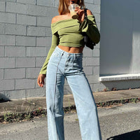 Booran Wide Leg Light Wash Denim Jean