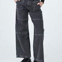 Carlia Mid Rise Jeans Grey