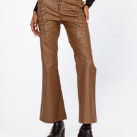 Harvey PU Pants Brown