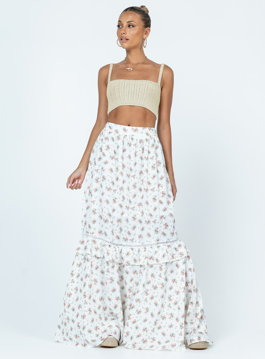 Fowler Maxi Skirt White