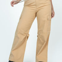 Fallout Mid Rise Cargo Pants Beige