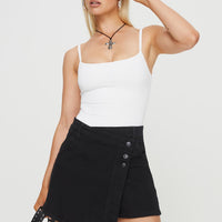 Kaycie Wrap Skort Black Denim