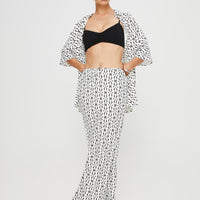 Mercer Linen Blend Maxi Skirt Black / White