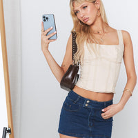 Daphnie Denim Mini Skirt Denim