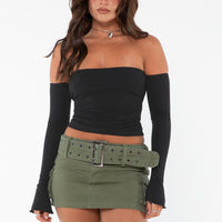 Iconic Cargo Mini Skirt Khaki Petite