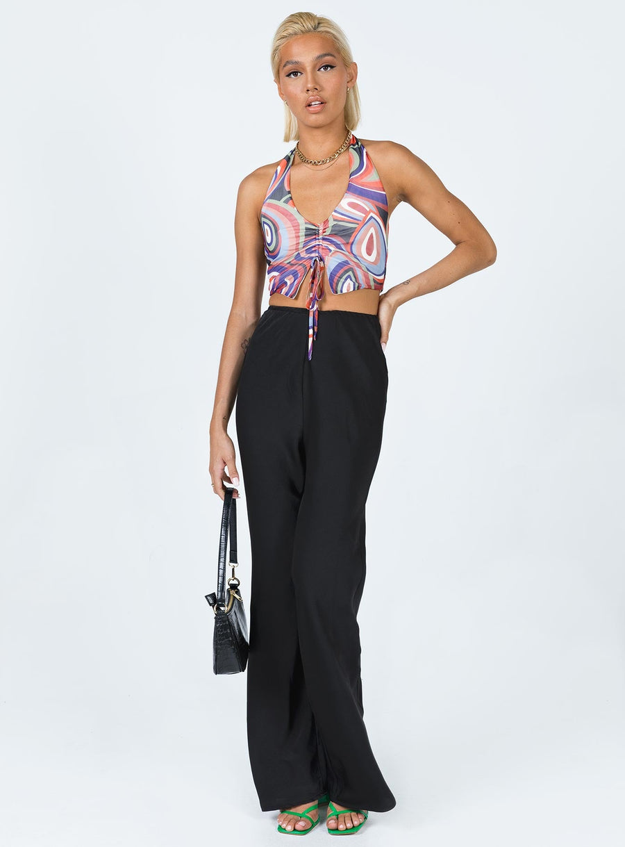 Jhene Satin Pants Black