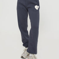 Princess Polly Track Pants Bubble Text Slate / Eggshell