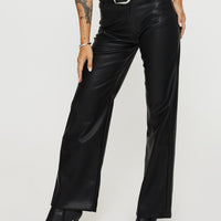 Dempsey Faux Leather Pants Black