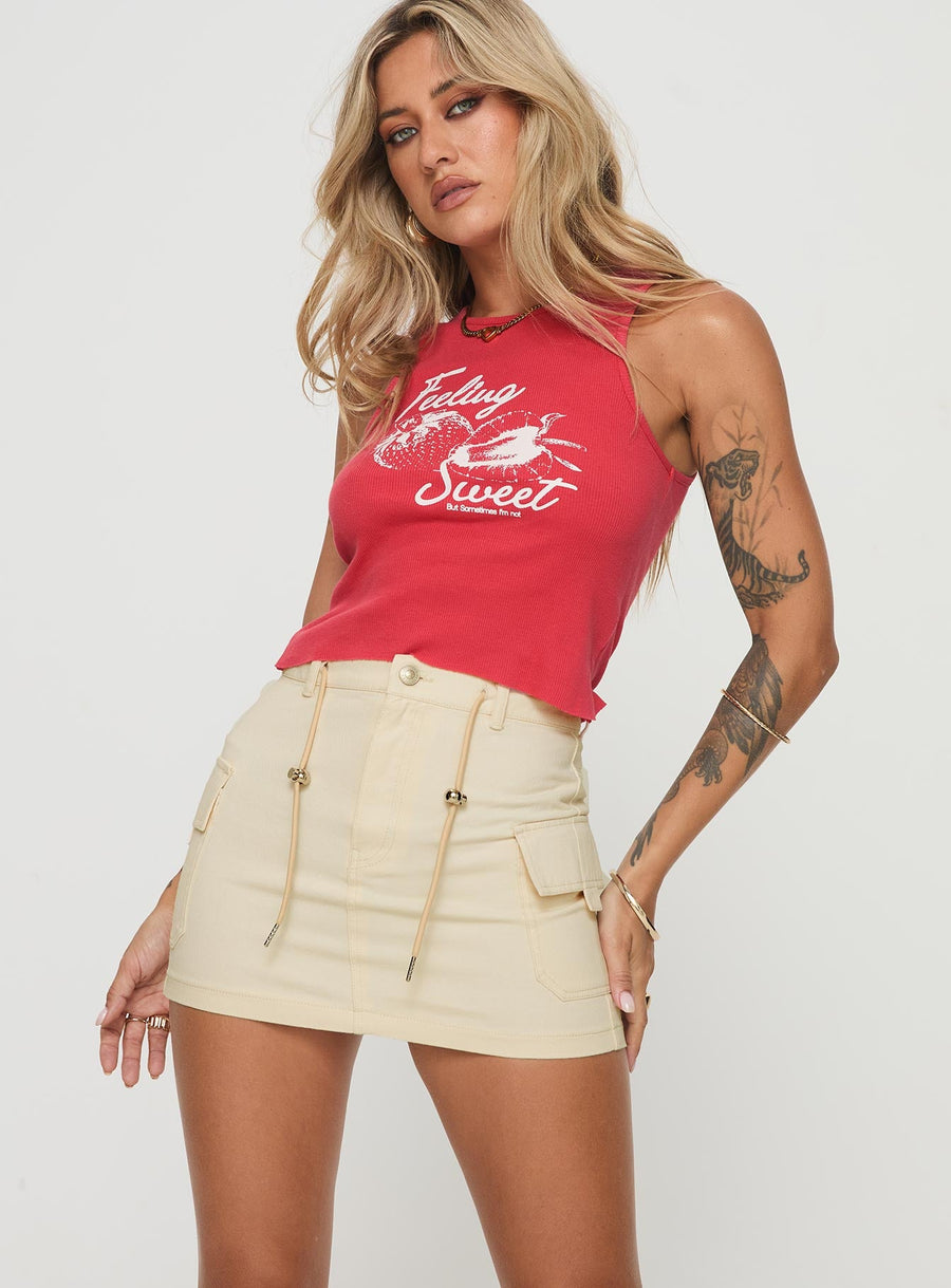 Torres Cargo Mini Skirt Cream
