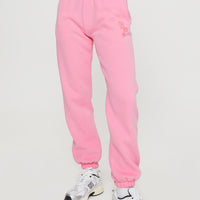 Princess Polly Track Pants Squiggle Text Watermelon Pink / Rose