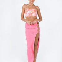 Jorde Knit Midi Skirt Pink