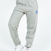 Princess Polly Track Pants Cursive Text Grey / Blue