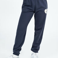 Princess Polly Track Pants Bubble Text Slate / Eggshell