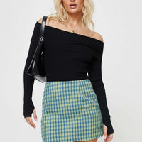 Selby Gingham Mini Skirt Blue / Green