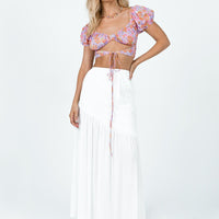 Chels Asymmetric Maxi Skirt White