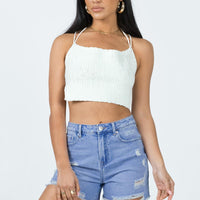 Cairo Ripped Denim Shorts Denim