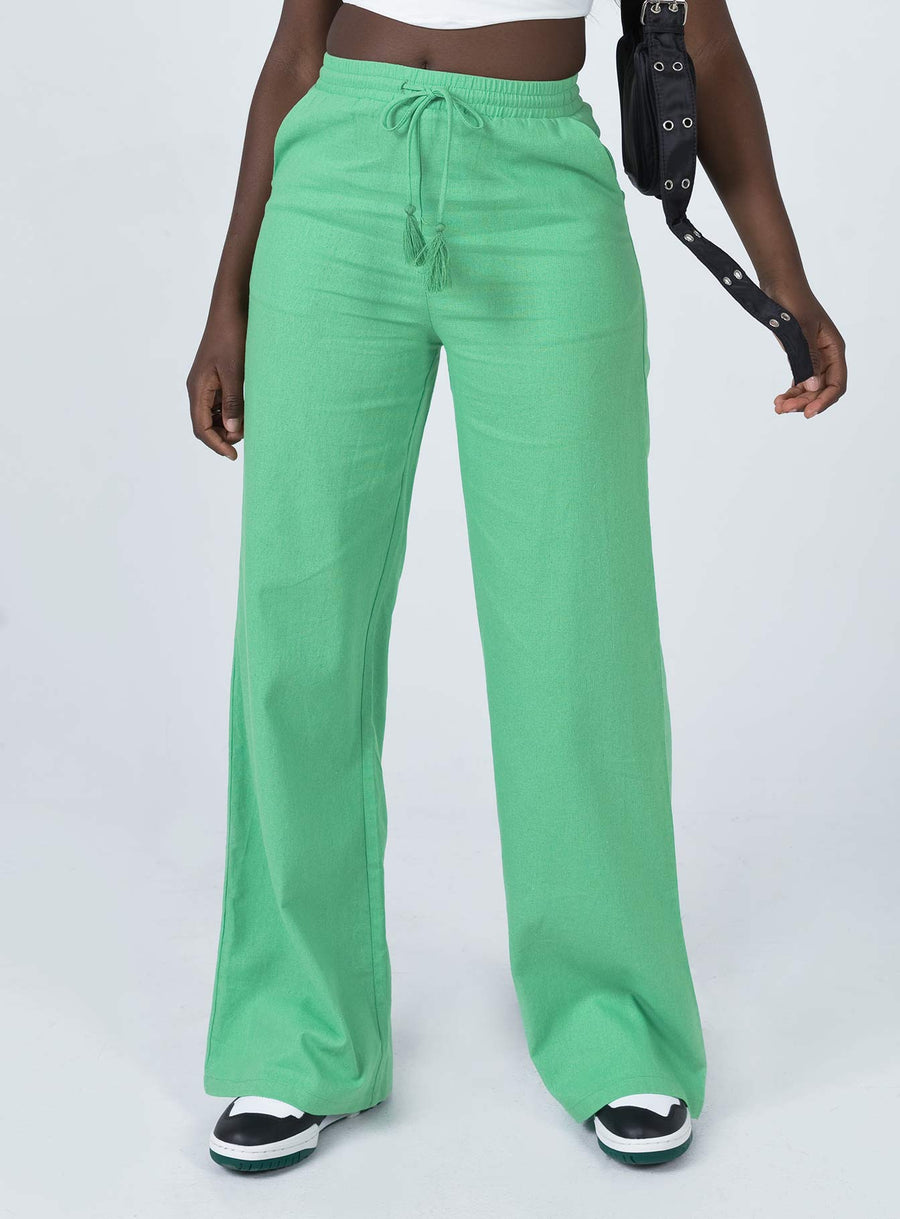 Aubrie Wide Leg Pants Green
