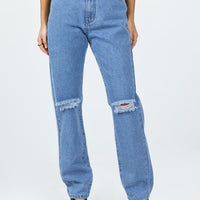 I'm Fine Mom Jeans Mid Wash Denim