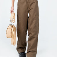 Fallout Mid Rise Cargo Pants Brown
