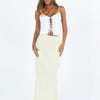 Mullins Bias Cut Maxi Skirt Lemon