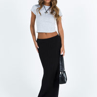 Santorini Knit Maxi Skirt Black
