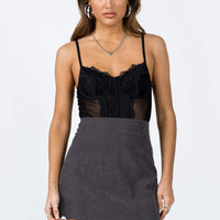 Peony Mini Skirt Charcoal