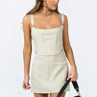 Josie Mini Skirt Beige