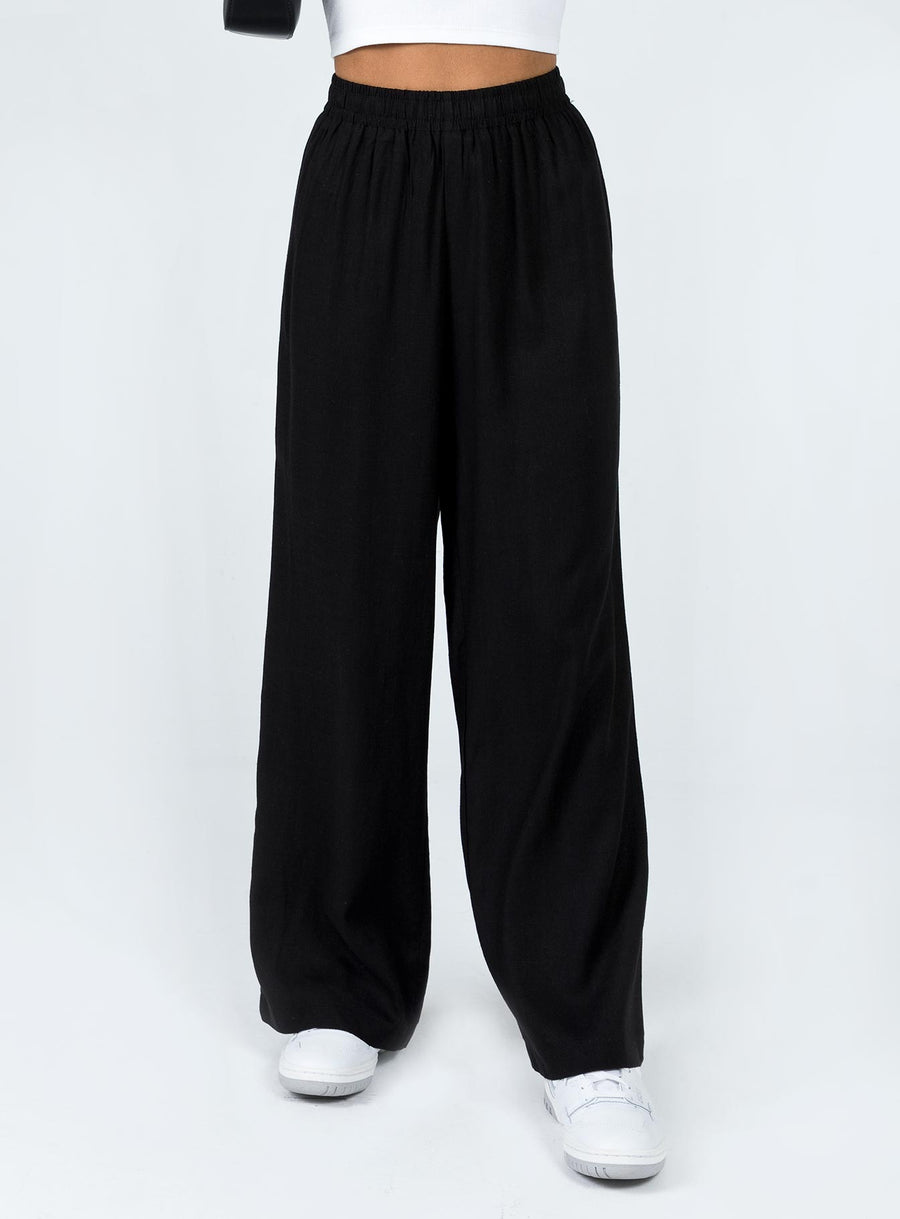 Louis Linen Blend Pants Black