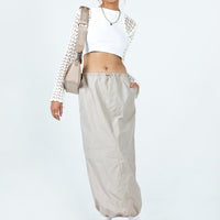 Crosswalk Maxi Skirt Beige