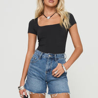 Hayelle Denim Shorts Mid Blue