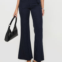No One Low Waist Pinstripe Pants Navy