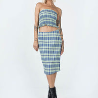 Motel Harriet Skirt Colourpop Check Blue