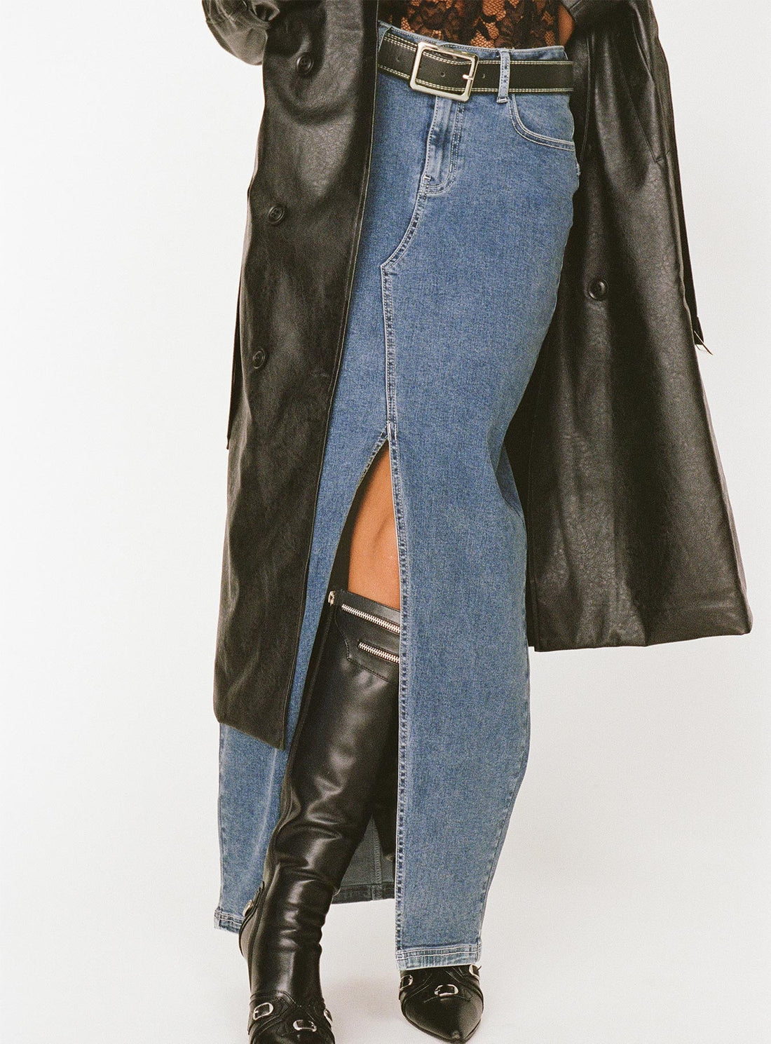 Batkins Maxi Skirt Dark Wash Denim